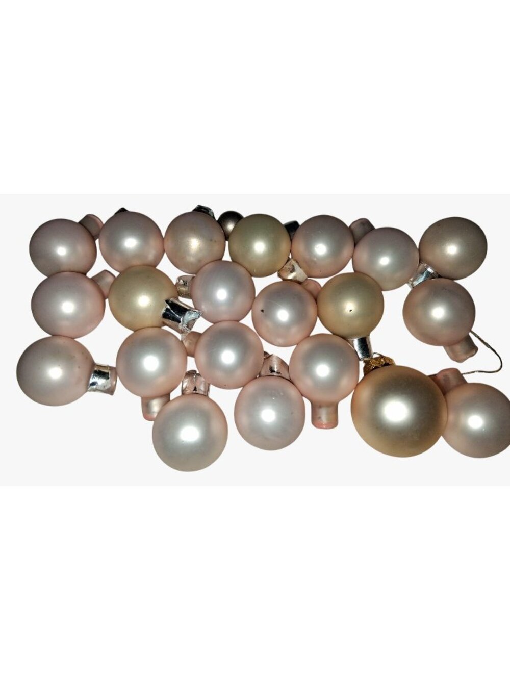 Set Of 21 Beige 1-Inch Plastic Ornaments For Wreaths Or Crafts